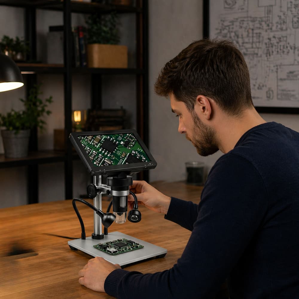 Digitalni mikroskop LEAN TOYS 1200X LCD 7" HD kamera 3