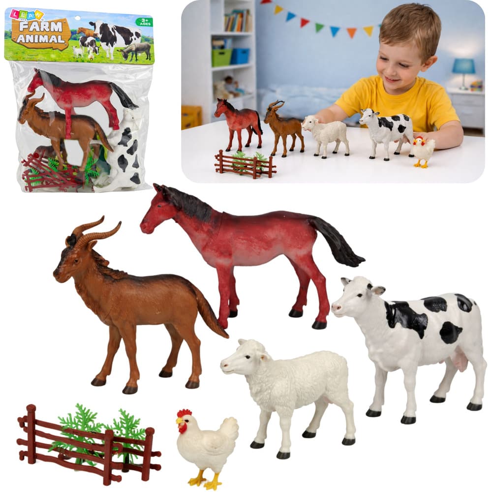 Set figuric domačih živali in dodatkov za farmo 13 kosov LEAN TOYS