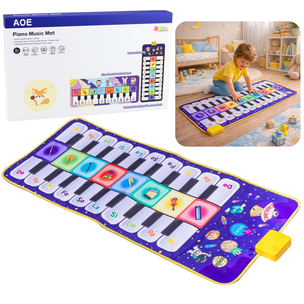 Glasbena plesna podloga Lean Toys - Kozmos Pianino (120 x 48 cm)