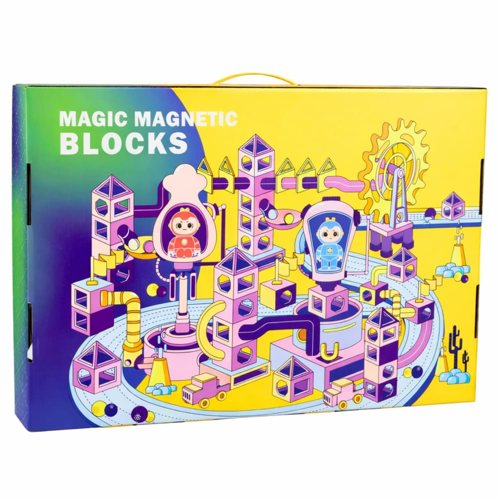 Komplet magnetnih kock in kroglični tir LEAN TOYS 4