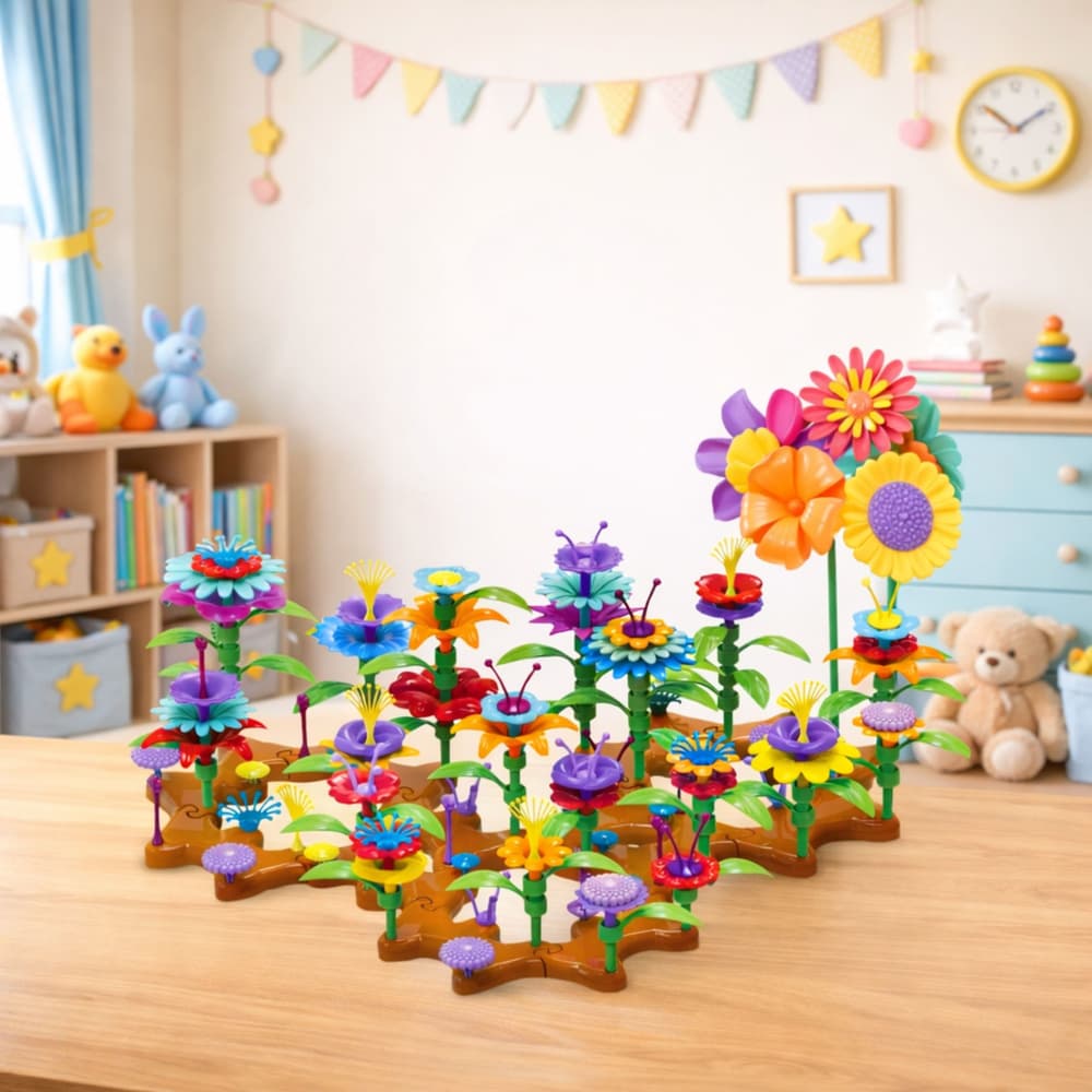 Gradbene Kocke Rože Ustvarjalni Vrt 148 el. - LEAN TOYS 3