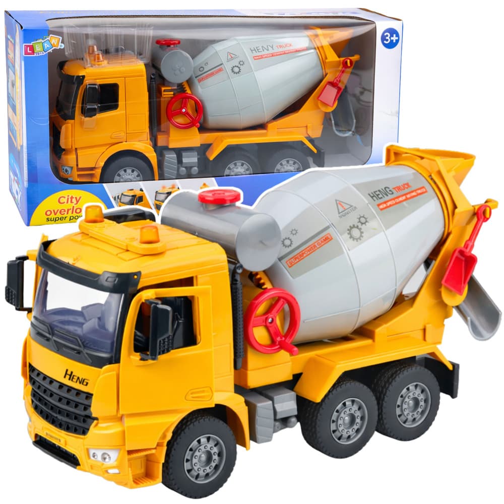 LEAN TOYS Gradbena mešalec betona, lučke, zvoki, odpirajoča vrata