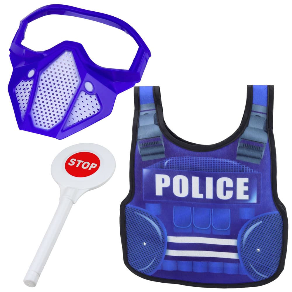 Policijski set: telovnik, pištola, maska, lisice, dodatki 2