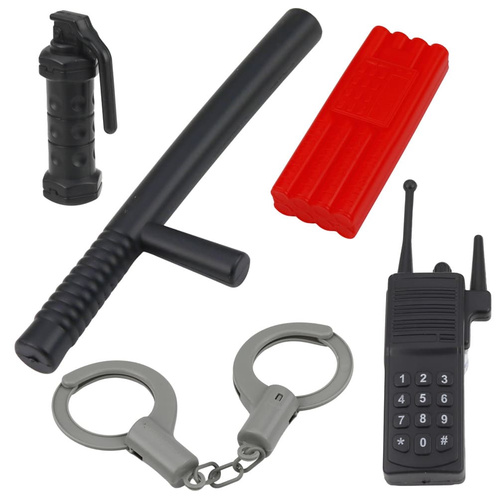 Policijski set: telovnik, pištola, maska, lisice, dodatki 5