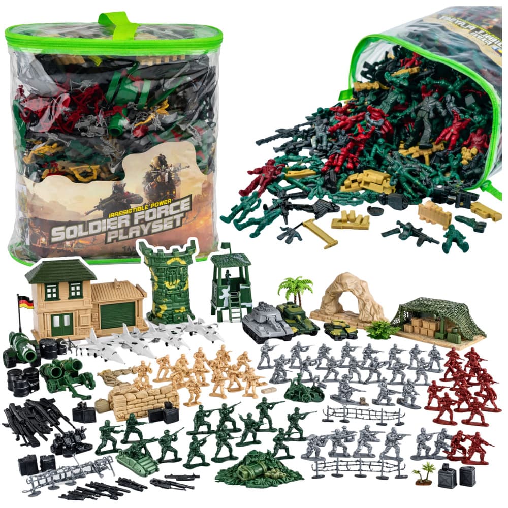 Vojaška baza, vojaške figure, vozila, velik vojaški set 300 kosov