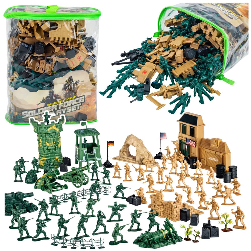 Vojaška baza, vojaške figure, vozila, velik vojaški set 400 kosov