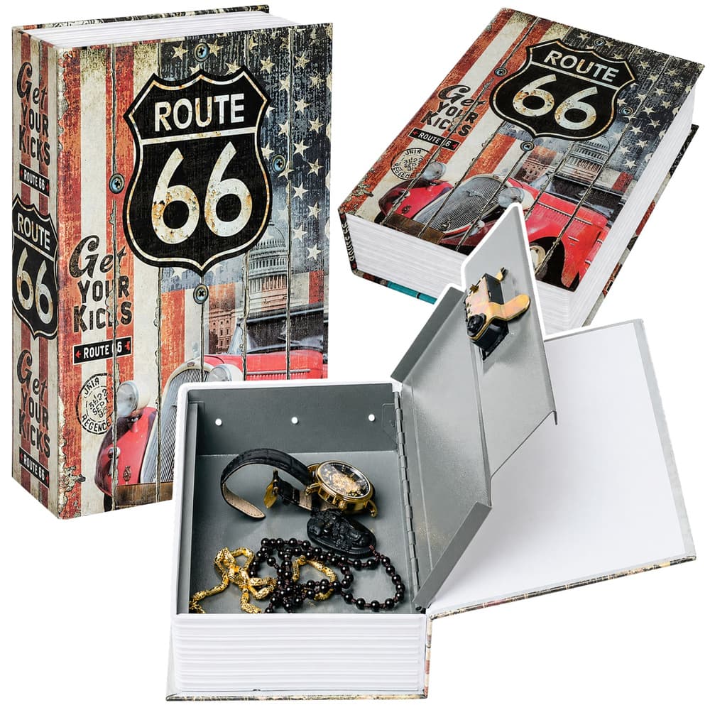 LEAN TOYS Knjiga sef s ključem Route 66