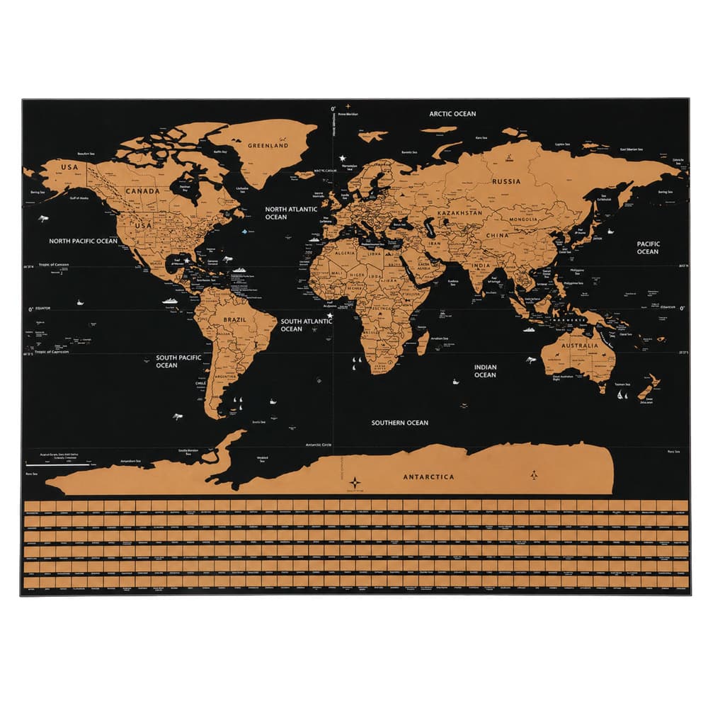Zemljevid sveta za strganje LEAN, potovalni plakat, 82 x 59 cm 2