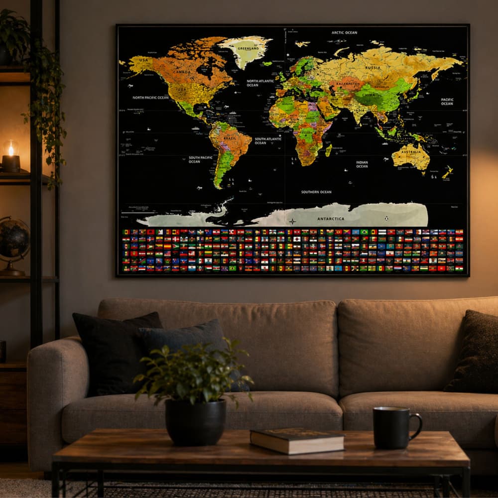 Zemljevid sveta za strganje LEAN, potovalni plakat, 82 x 59 cm 5