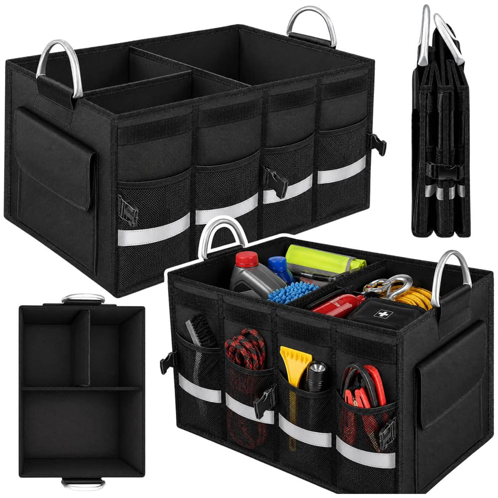 Velik avtomobilski organizator LEAN, zložljiv, 50L, črn