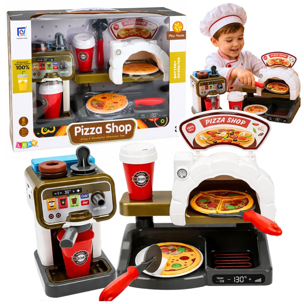 LEAN TOYS Pizzeria Set (pečica, aparat za kavo, dodatki)