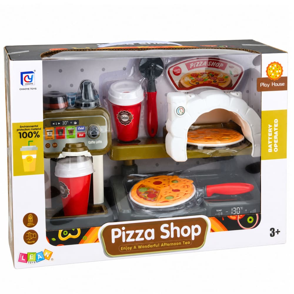 LEAN TOYS Pizzeria Set (pečica, aparat za kavo, dodatki) 6