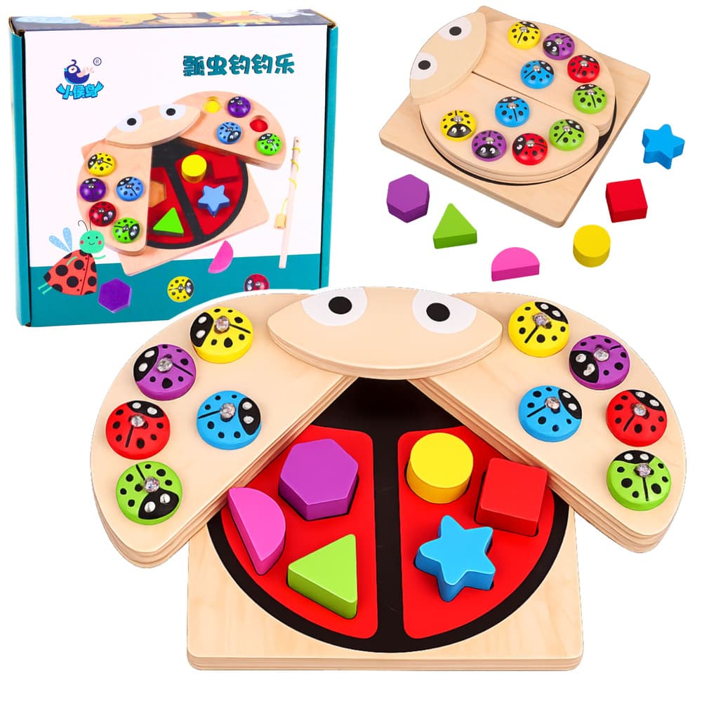 Lesena sestavljanka z magnetno ribiško palico - Biserka LEAN TOYS