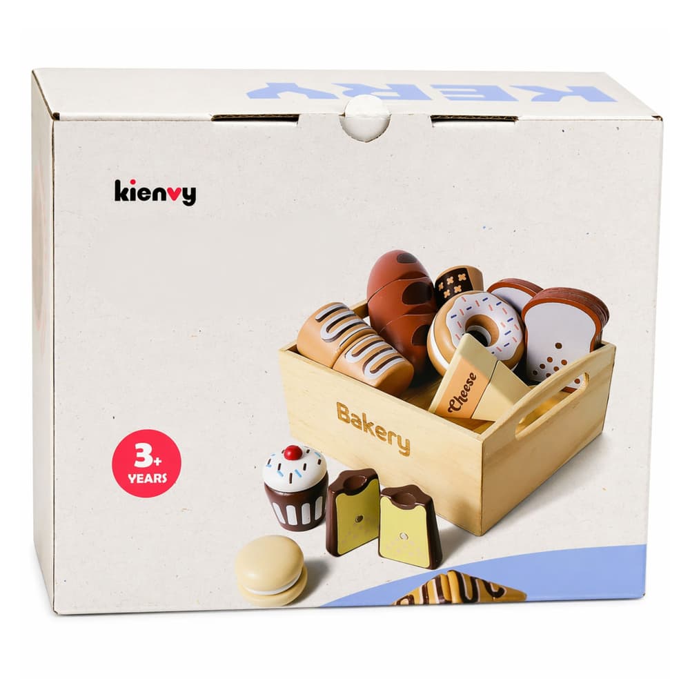 LEAN TOYS Lesena mini pekarna z dodatki in velcro 6