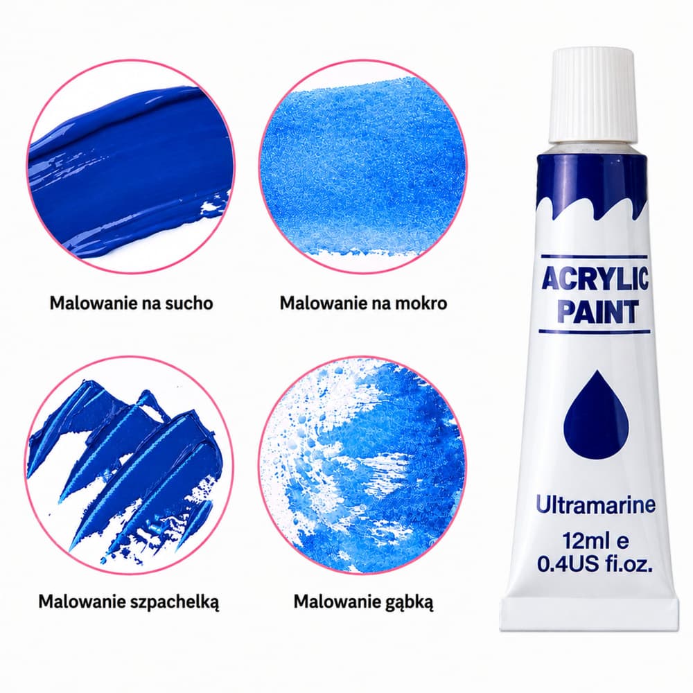 Set akrilnih barv za slikanje, 24 barv, 12 ml 3