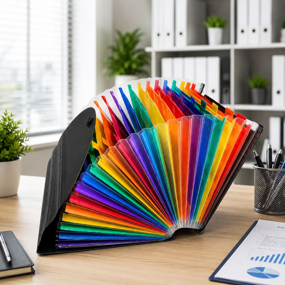 Organizator za dokumente LEAN, harmonika, A4, 25 predelkov, črn 4