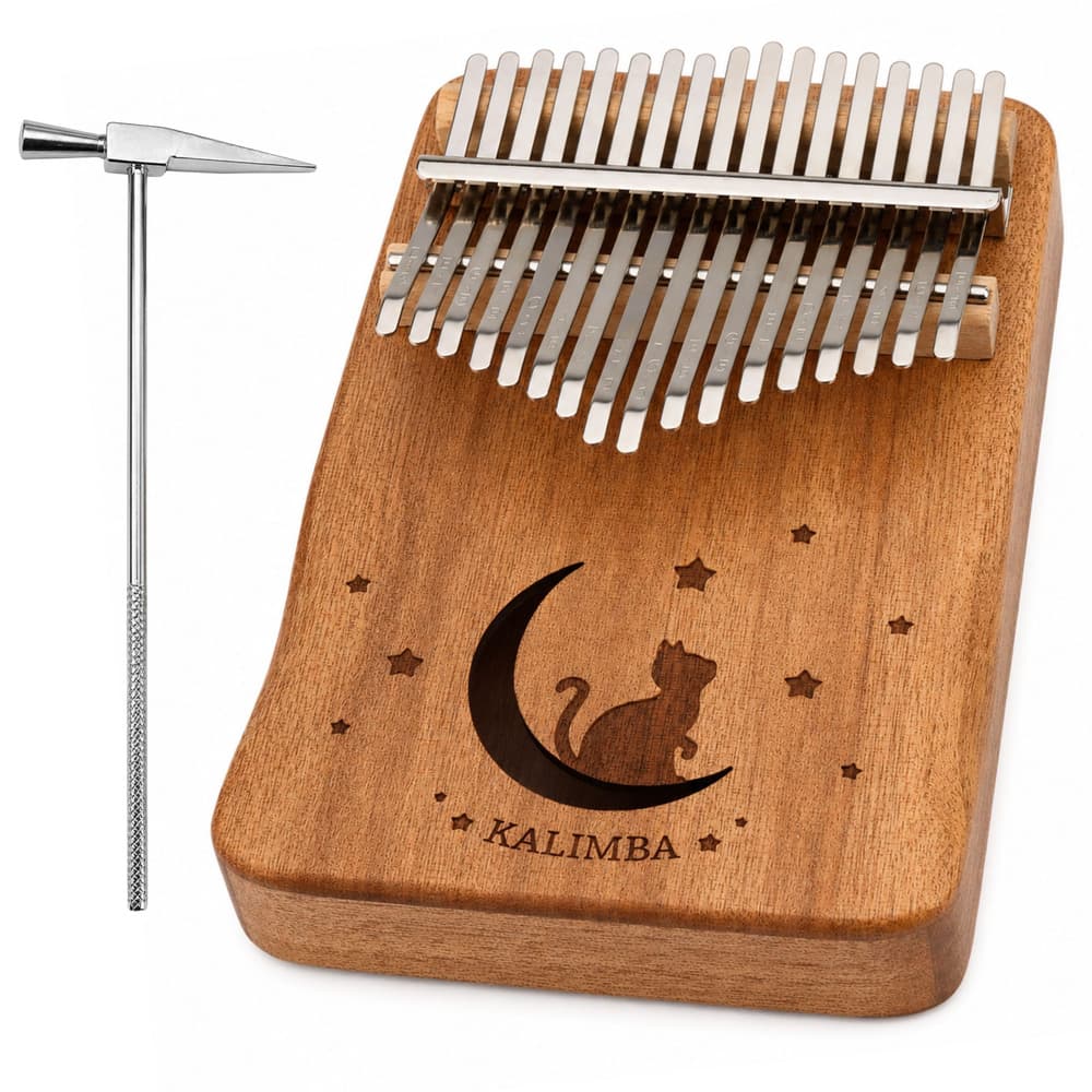 Kalimba LEAN TOYS, 17 tipk, leseni instrument, s torbico in pripomočki 2