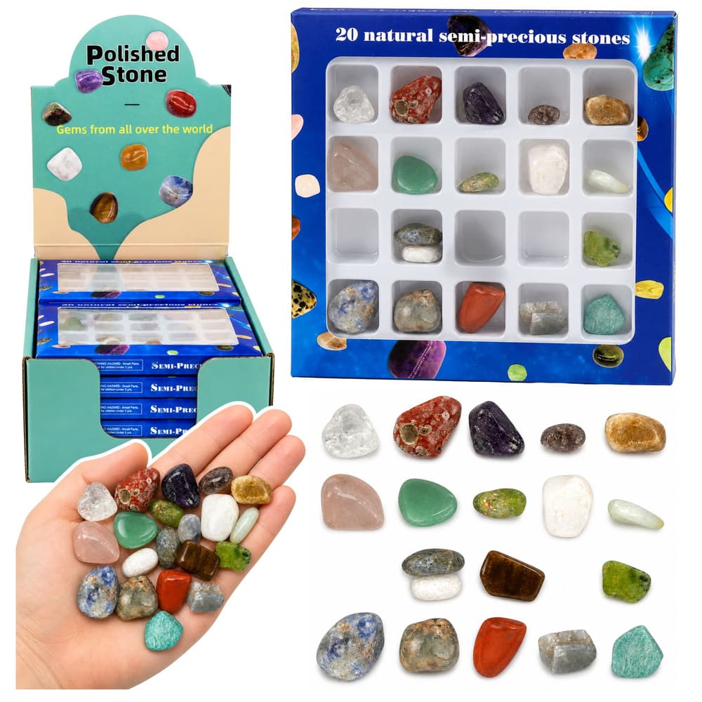 LEAN TOYS Komplet Pol-dragih Kamnov (20 kosov)
