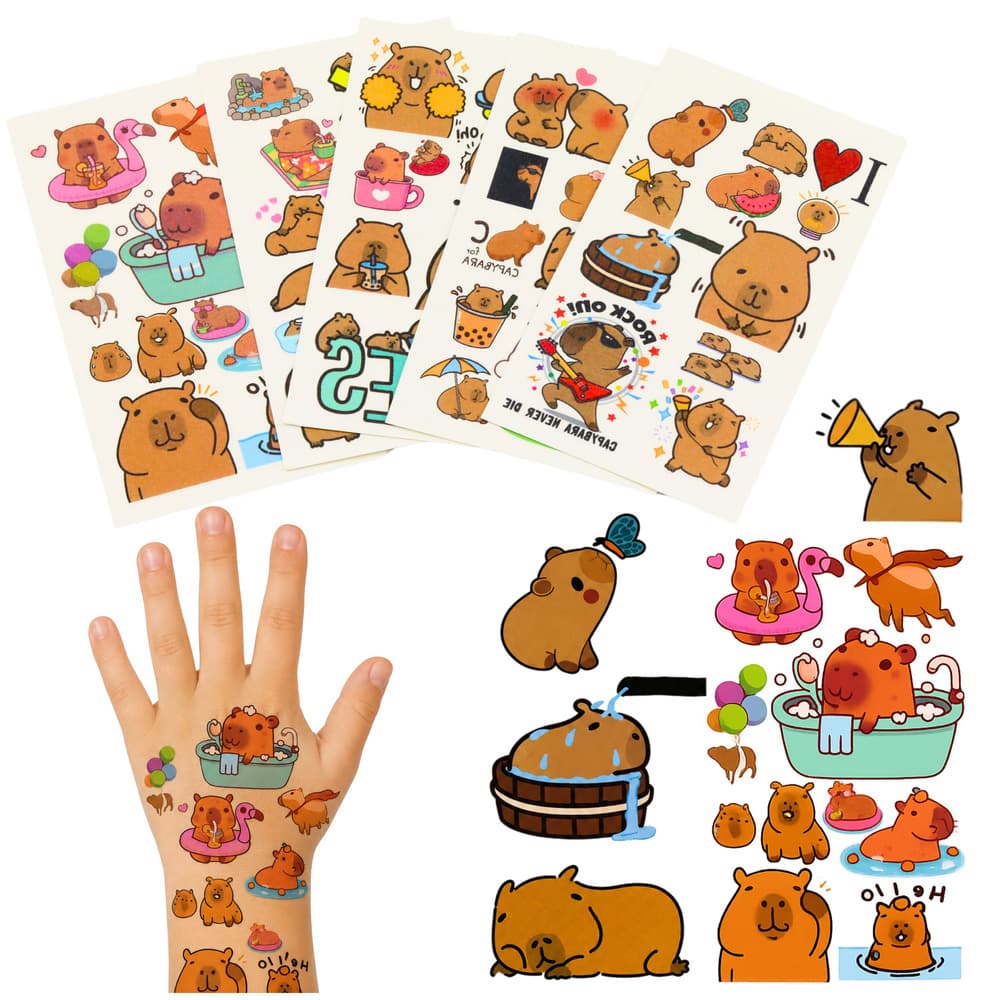 Set začasnih tetovaž za otroke LEAN TOYS Kapibara