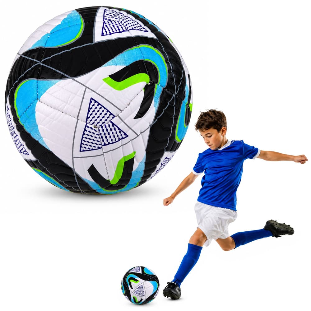 Nogometna žoga LEAN TOYS, velikost 5 (22cm), črno-modra