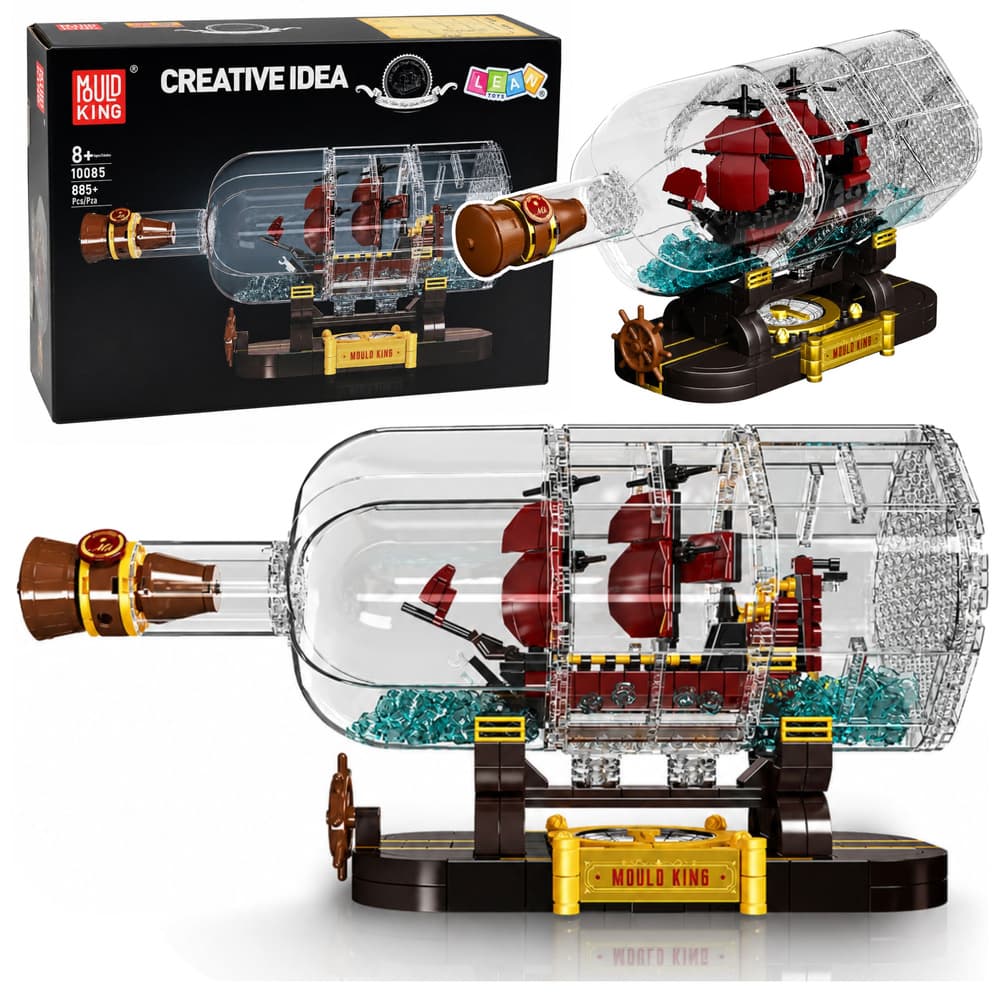 LEAN TOYS Gradbeni bloki: Ladja v steklenici, 885 el.