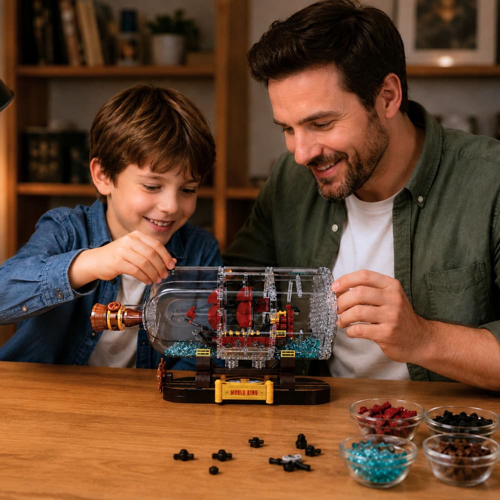 LEAN TOYS Gradbeni bloki: Ladja v steklenici, 885 el. 5