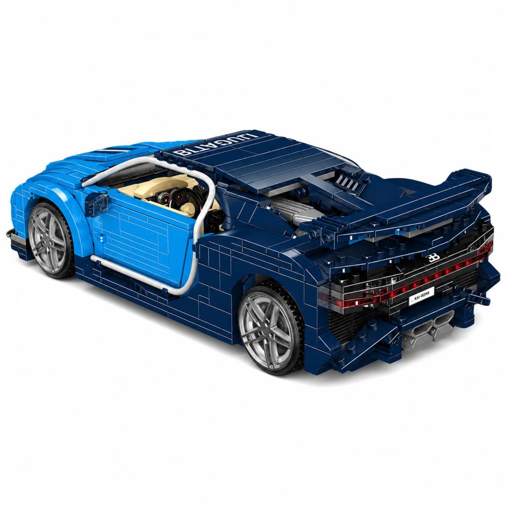 LEAN TOYS Gradbeni bloki: Športni avto Bugatti, modri, 1212 el. 4