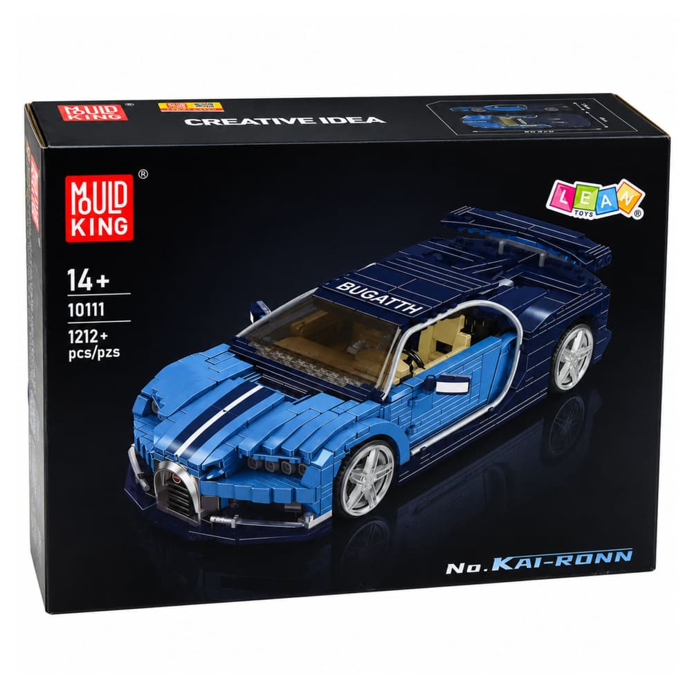 LEAN TOYS Gradbeni bloki: Športni avto Bugatti, modri, 1212 el. 6