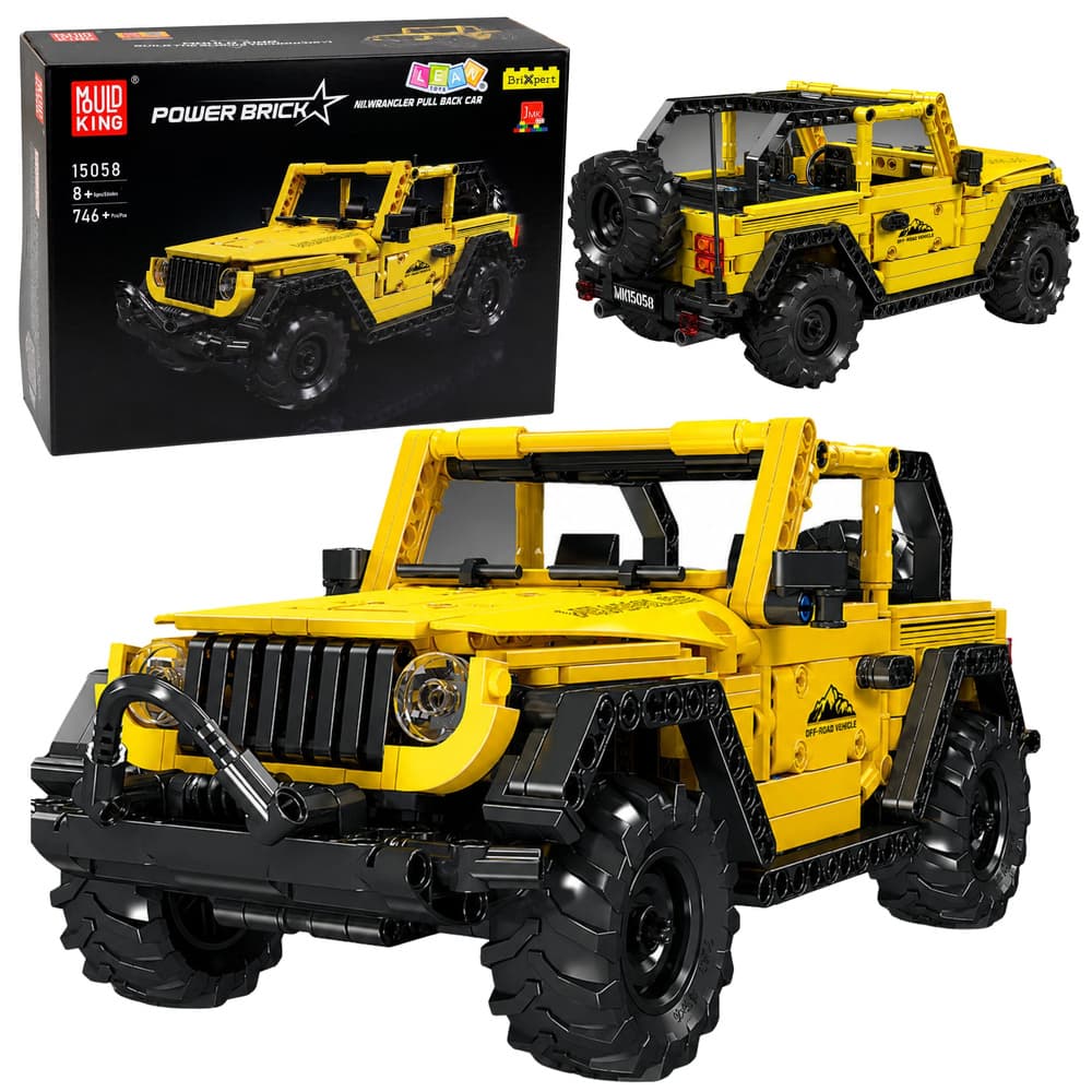 LEAN TOYS Gradbeni bloki: Terenski avto Wrangler, rumen, 746 el.