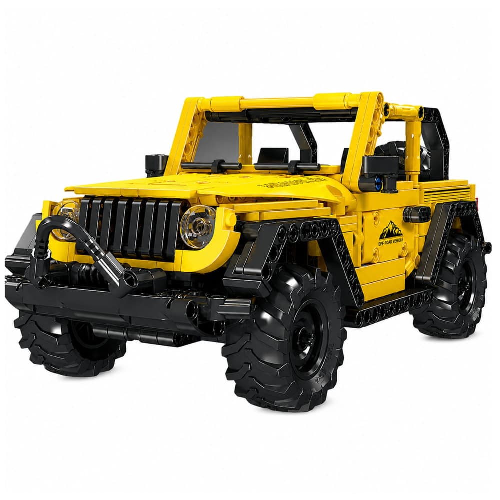 LEAN TOYS Gradbeni bloki: Terenski avto Wrangler, rumen, 746 el. 2