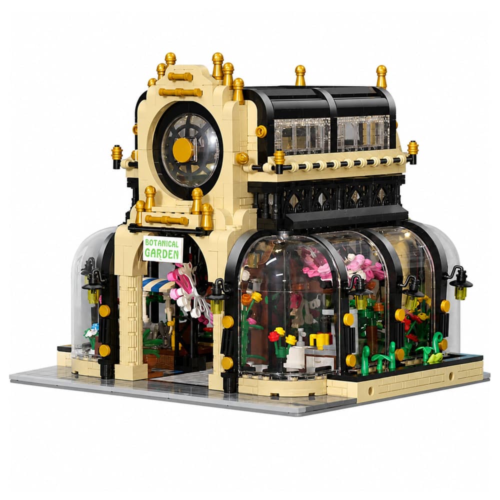 LEAN TOYS Gradbeni bloki: Botanični vrt z LED lučjo, 2147 el. 2