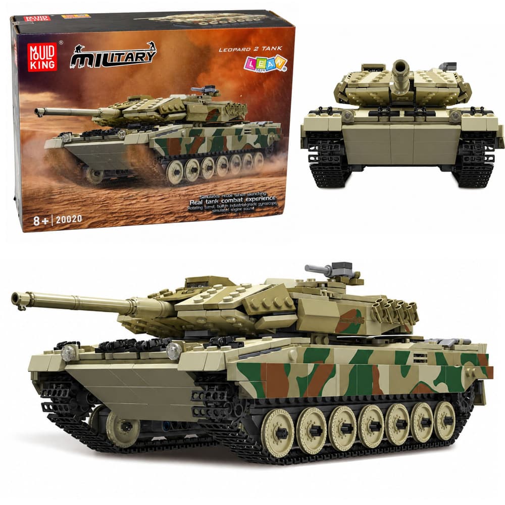LEAN TOYS Gradbeni bloki: Bojni tank Leopard RC, 1100 el.