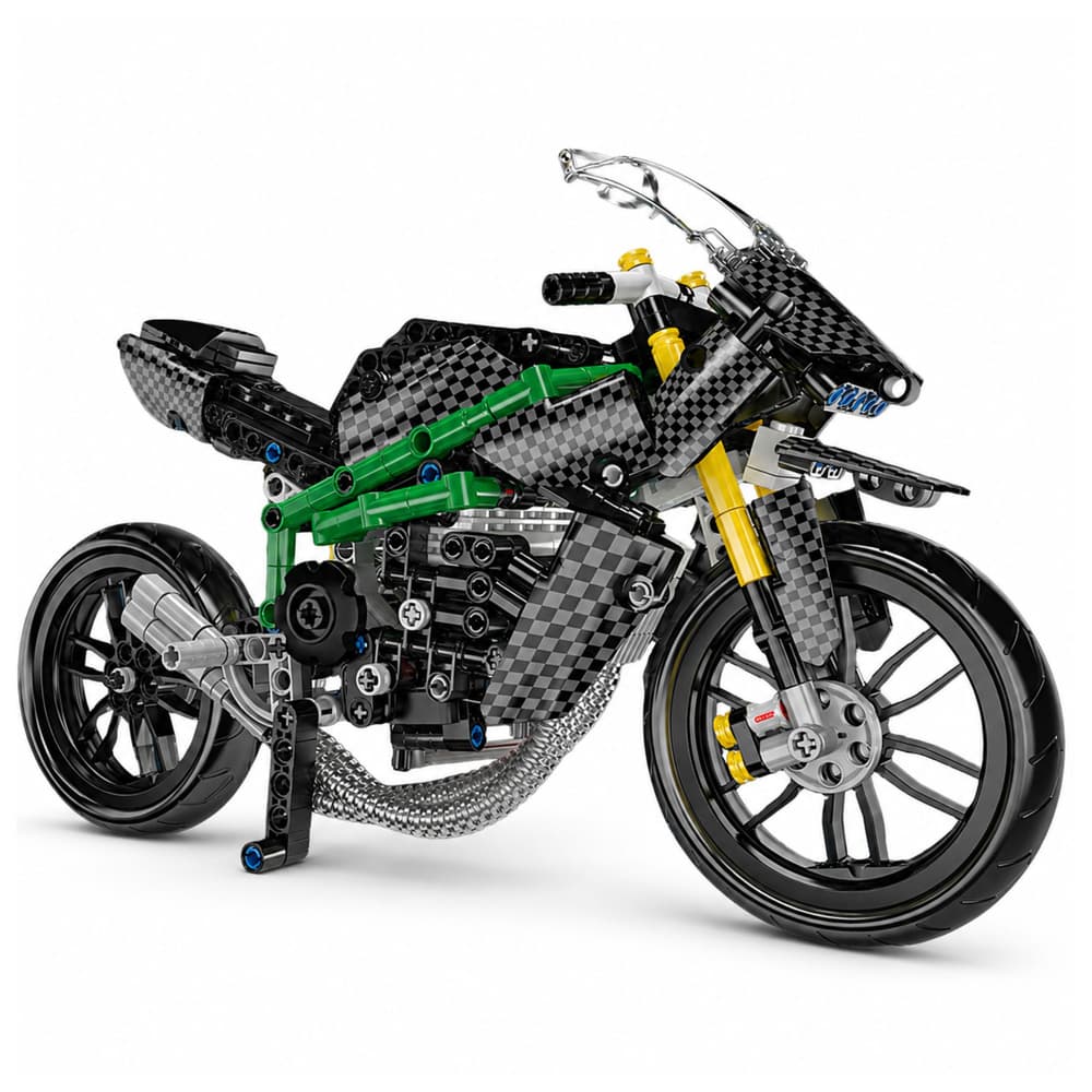 LEAN TOYS Gradbeni bloki: Dirkaški motor, črn, 656 el. 3