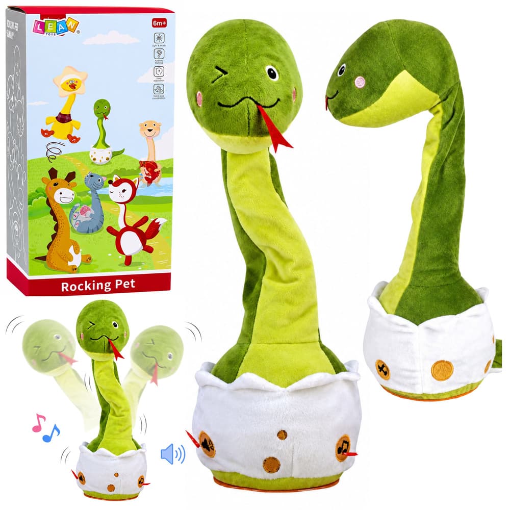 LEAN TOYS Plišani Gugalni kačji glas, zelena