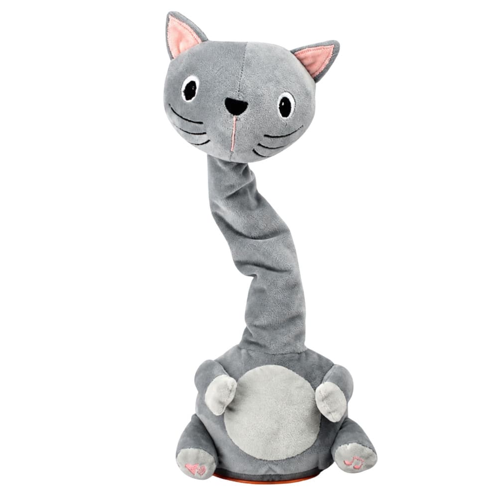 LEAN TOYS Plišani Gugalni muc, siv 2