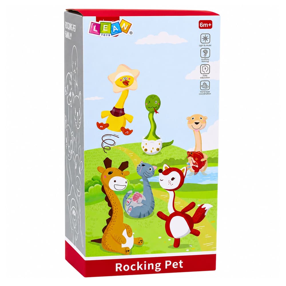 LEAN TOYS Plišani Gugalni muc, siv 6