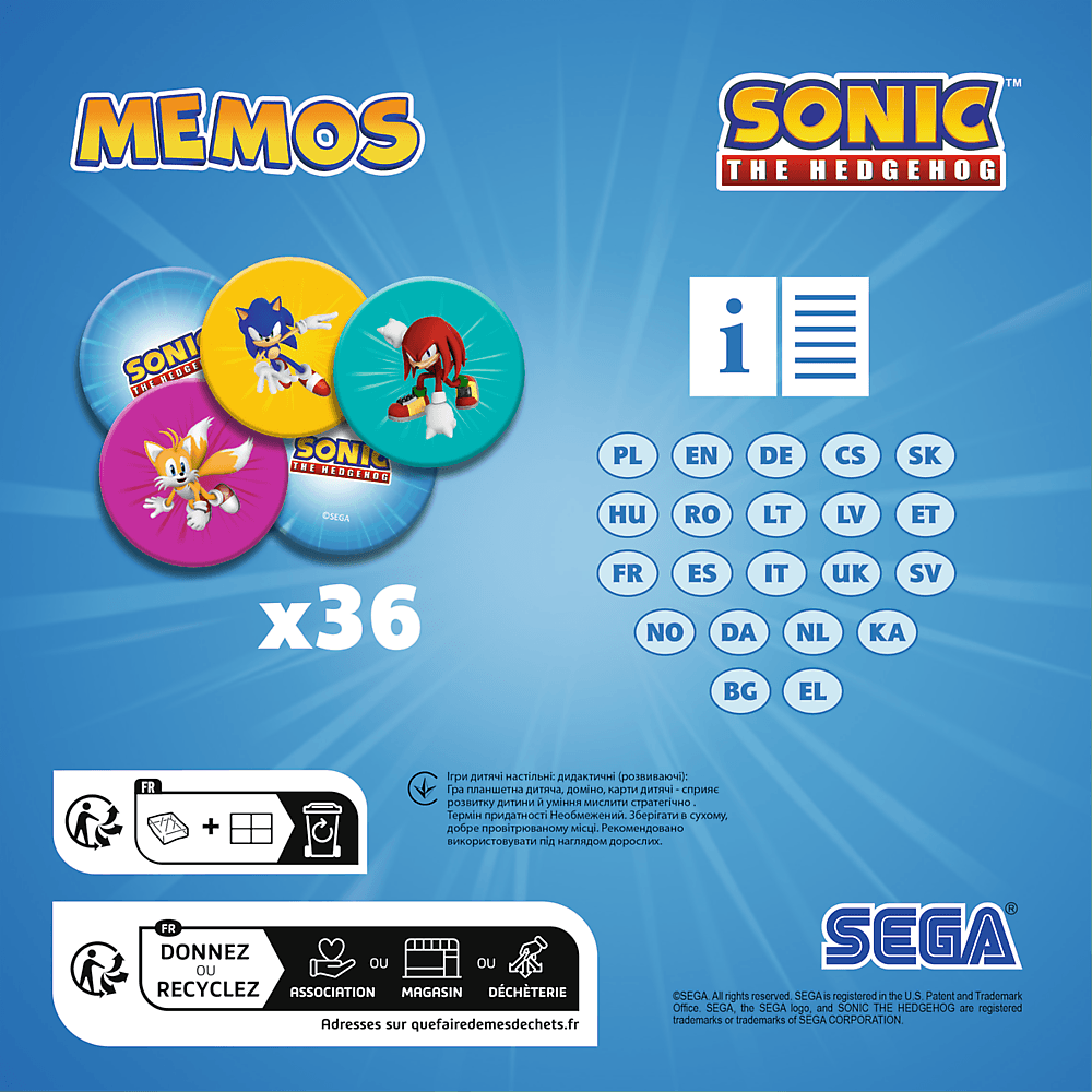 Družabna igra Spomin Sonic The Hedgehog Trefl 6