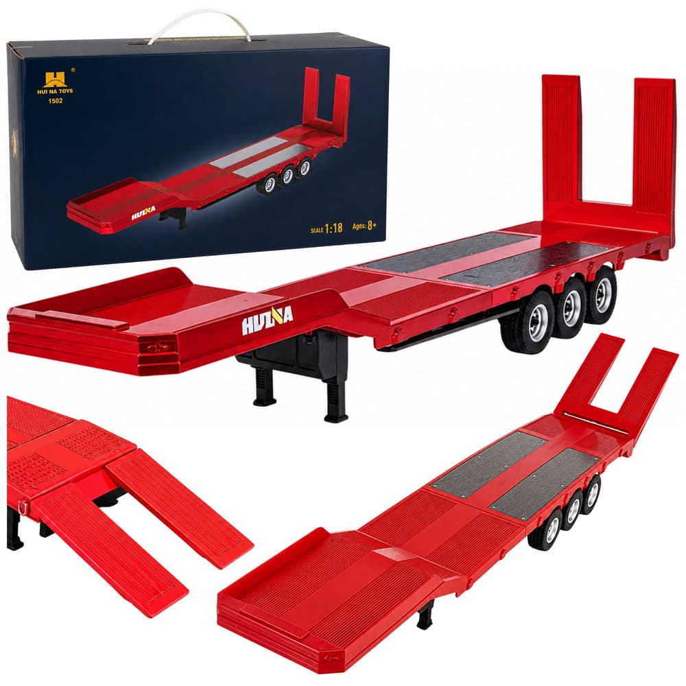 Nizkopodna prikolica za Scania 770S Huina, rdeča, 1:18