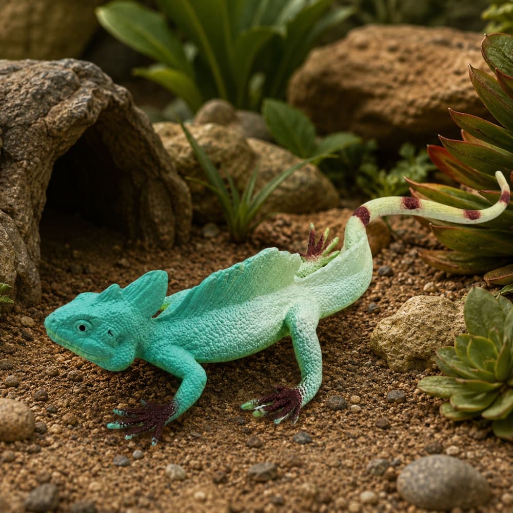 Gumijasta agama žaglasta, upogljiva, realistična, 16 cm 5