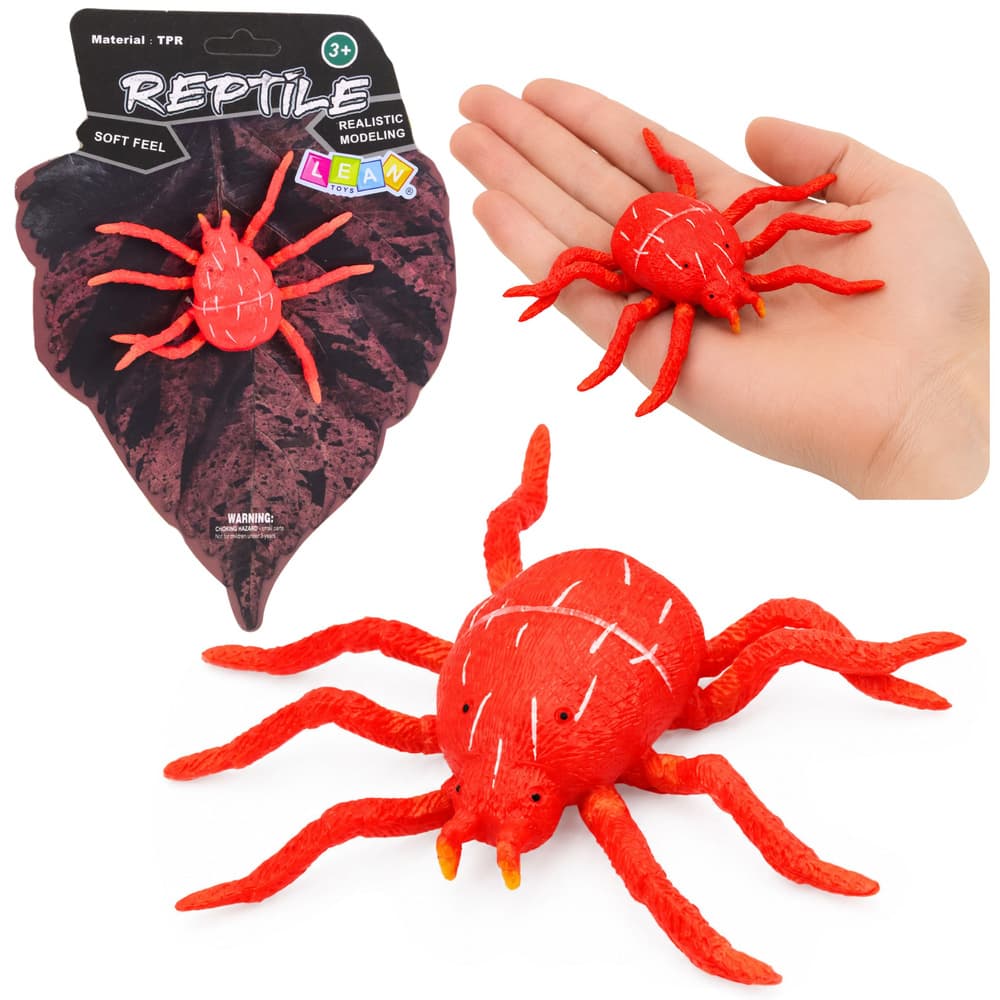 Rdeči pajek gumijasta figrica, raztegljiva, realistična, 12 cm