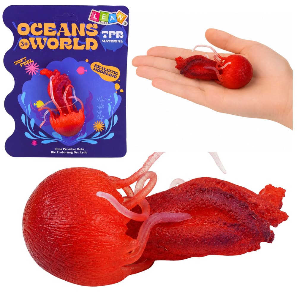 LEAN TOYS GUMIJASTA MEDUZA - Realistična Figurica Morskega Bitja, 9 cm