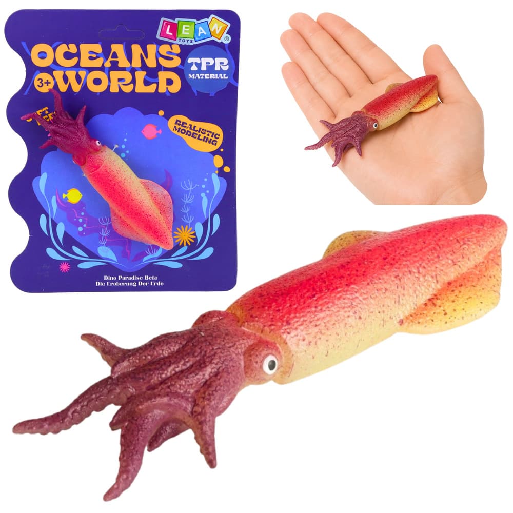 LEAN TOYS GUMIJASTA LIGNJA - Realistična Figurica Morskega Bitja, 14 cm