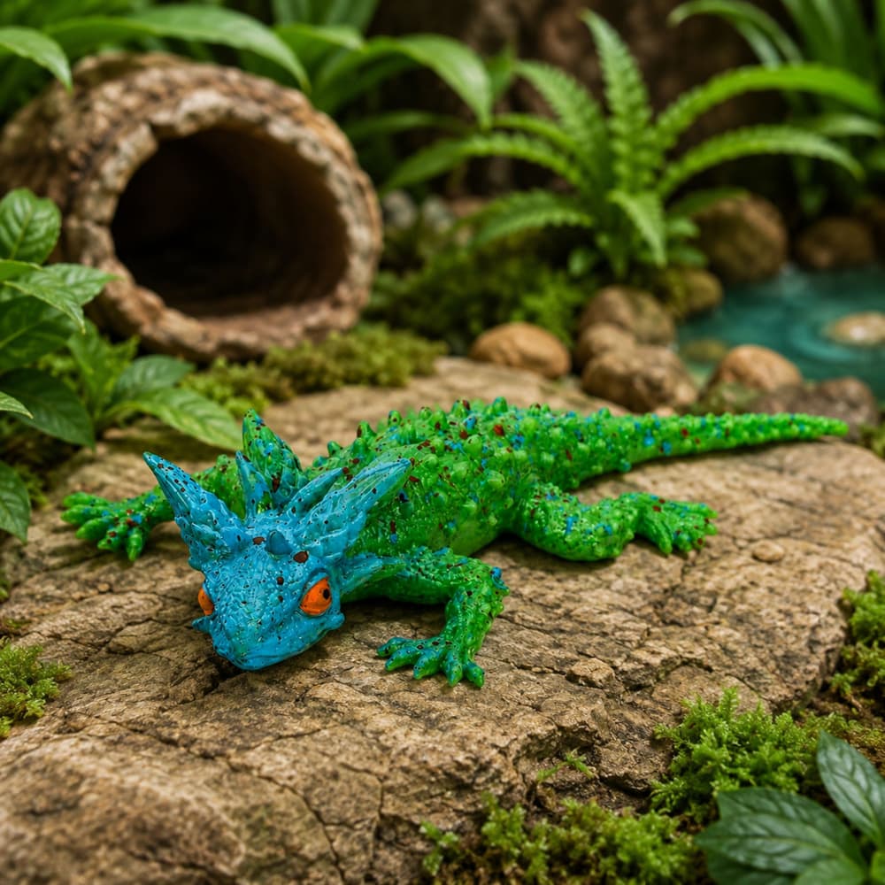 LEAN TOYS GUMIJASTA ROGATA GUŠTER - Realistična Figurica, 20 cm 5
