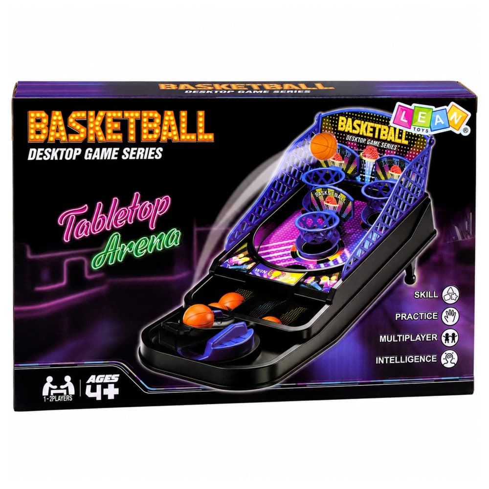 Namizna igra košarke LEAN TOYS, 3 koši, izstreljevalec 5
