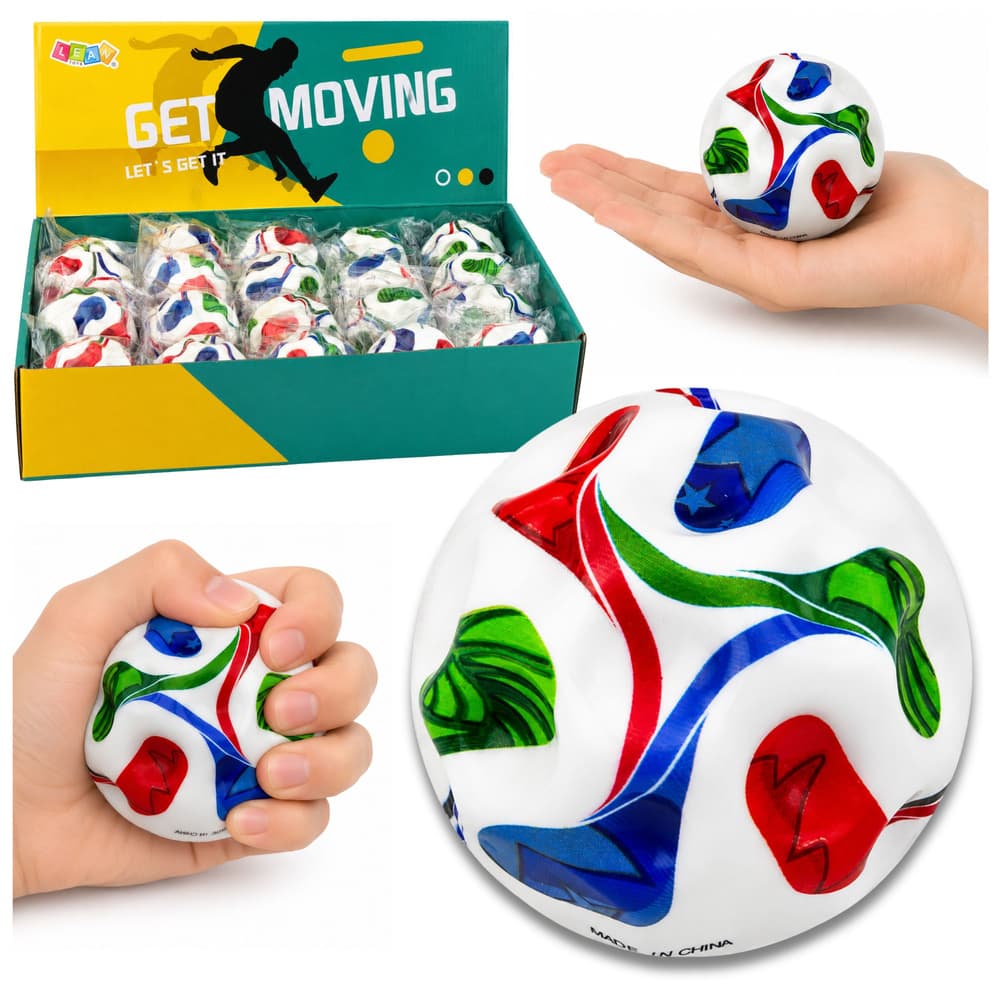 Plišasta žogica LEAN TOYS, 7 cm, nogometni motiv, za odbijanje in proti stresu