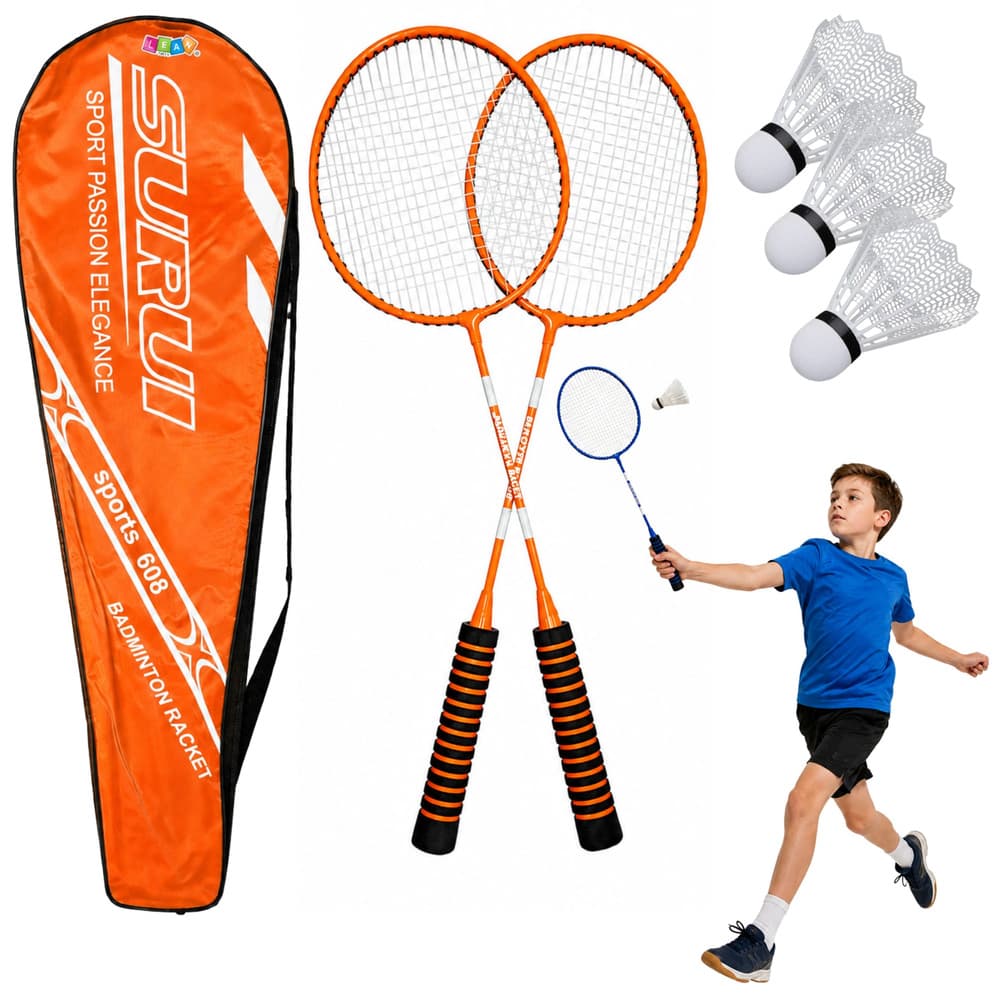 Set za badminton LEAN TOYS: 2 loparja, 3 peresa, torba