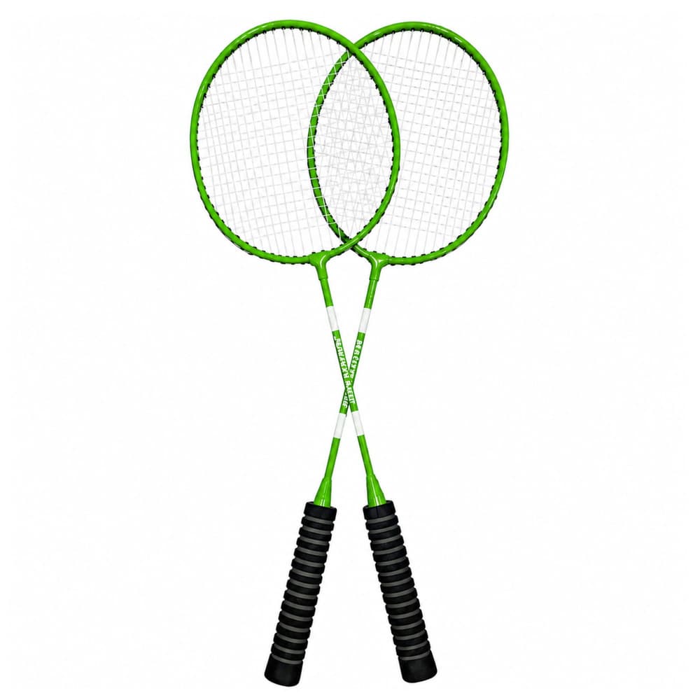 Komplet za badminton Lean Toys: 2 loparja, 3 peresa, torba, zelena 3