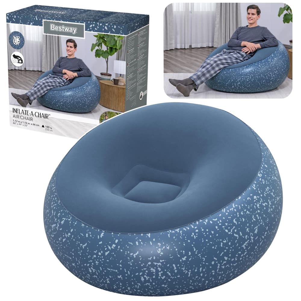 BESTWAY Napihljiv fotelj za sedenje Inflate A Chair (modri)