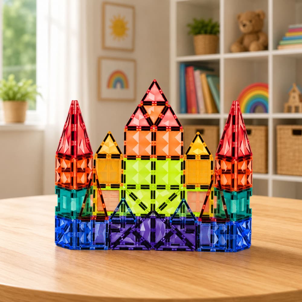 LEAN TOYS Magnetske kocke, barviti paneli 3D, STEM, 73 kosov 3