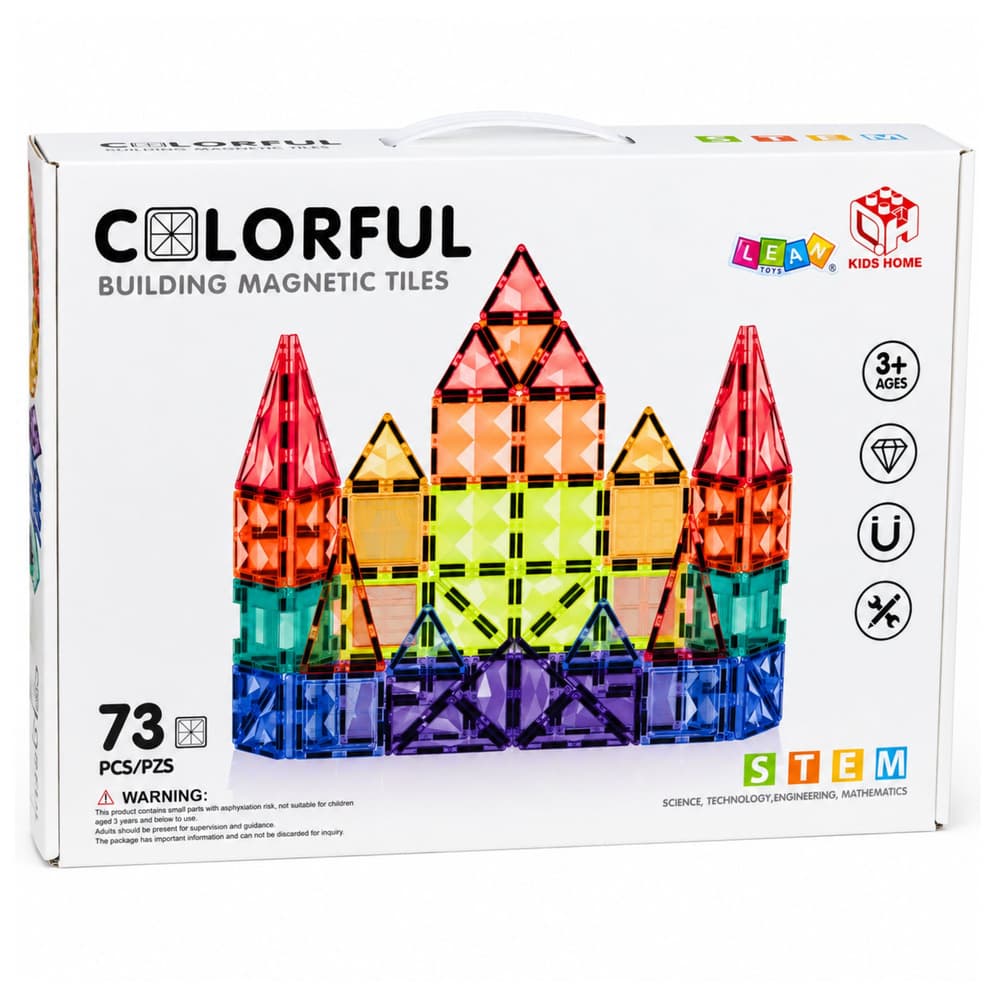 LEAN TOYS Magnetske kocke, barviti paneli 3D, STEM, 73 kosov 4